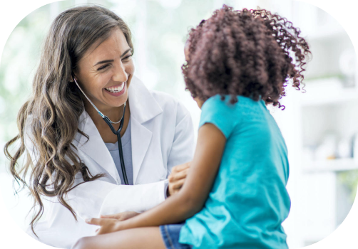 doctor smiling at child