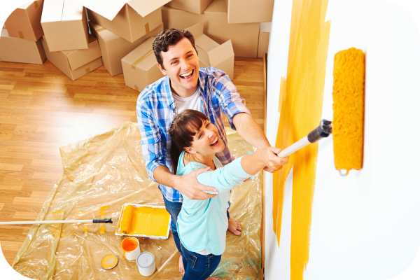 couple painting home